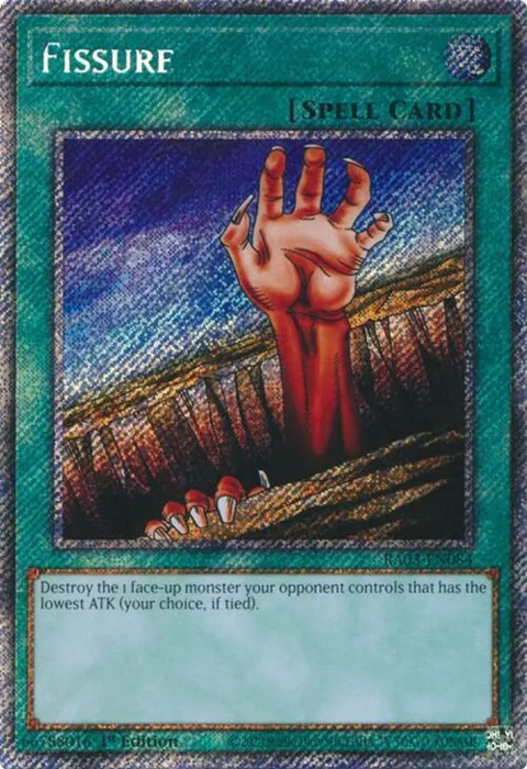 Fissure Platinum Secret Rare RA03-EN084 Yu-Gi-Oh card from Quarter Century Bonanza