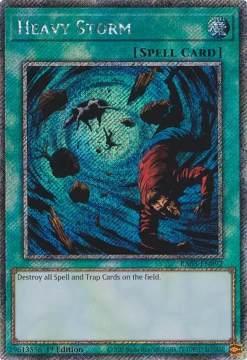 Heavy Storm Platinum Secret Rare RA03-EN092 Yu-Gi-Oh card from Quarter Century Bonanza
