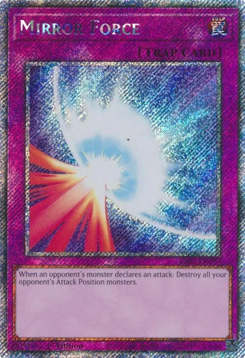 Mirror Force Platinum Secret Rare RA03-EN093 Yu-Gi-Oh card from Quarter Century Bonanza
