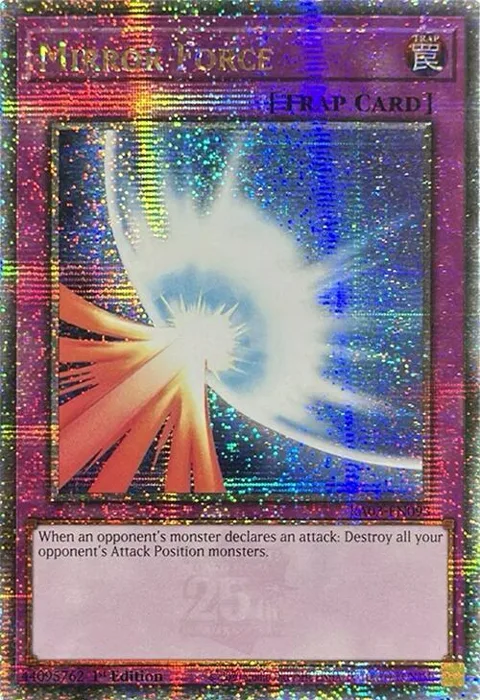 Mirror Force Quarter Century Secret Rare RA03-EN093 Yu-Gi-Oh card from Quarter Century Bonanza