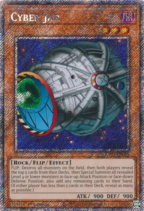 Cyber Jar Platinum Secret Rare RA03-EN095 Yu-Gi-Oh card from Quarter Century Bonanza