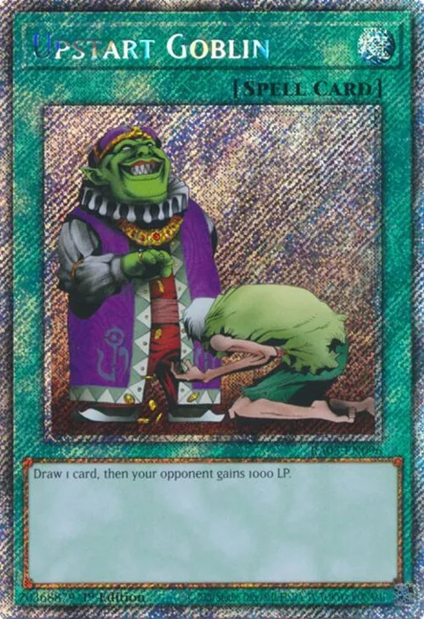 Upstart Goblin Platinum Secret Rare RA03-EN096 Yu-Gi-Oh card from Quarter Century Bonanza
