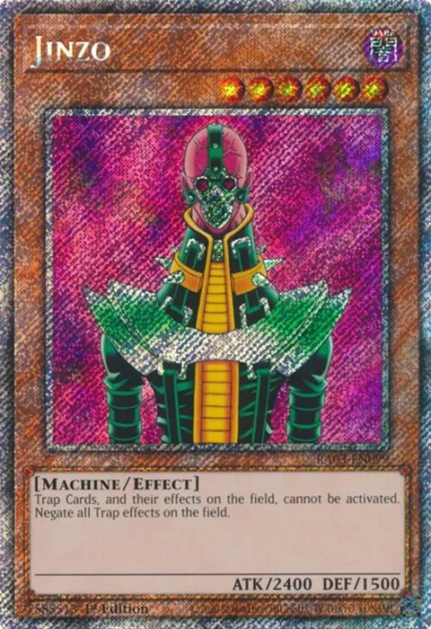 Jinzo Platinum Secret Rare RA03-EN099 Yu-Gi-Oh card from Quarter Century Bonanza