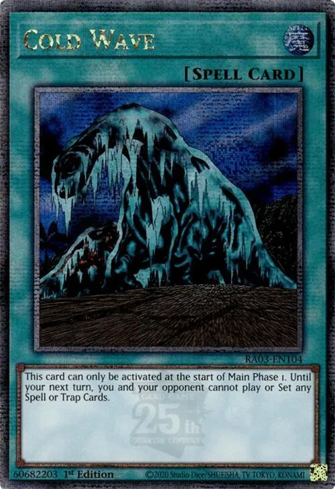 Cold Wave Quarter Century Secret Rare RA03-EN104 Yu-Gi-Oh card from Quarter Century Bonanza
