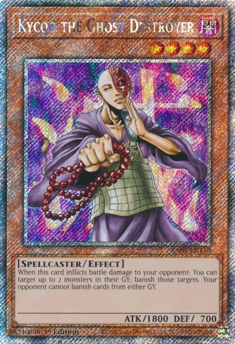 Kycoo the Ghost Destroyer Platinum Secret Rare RA03-EN110 Yu-Gi-Oh card from Quarter Century Bonanza