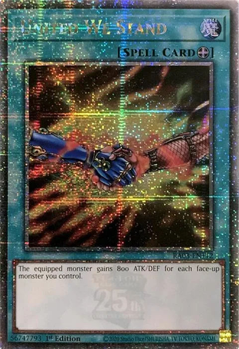 United We Stand Quarter Century Secret Rare RA03-EN112 Yu-Gi-Oh card from Quarter Century Bonanza