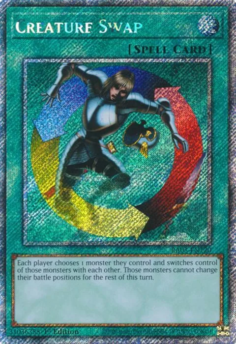 Creature Swap Platinum Secret Rare RA03-EN120 Yu-Gi-Oh card from Quarter Century Bonanza