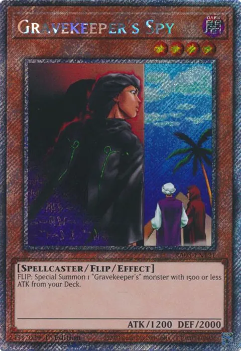 Gravekeeper's Spy Platinum Secret Rare RA03-EN121 Yu-Gi-Oh card from Quarter Century Bonanza
