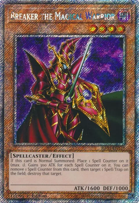 Breaker the Magical Warrior Platinum Secret Rare RA03-EN125 Yu-Gi-Oh card from Quarter Century Bonanza