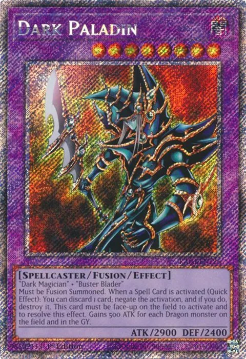 Dark Paladin Platinum Secret Rare RA03-EN126 Yu-Gi-Oh card from Quarter Century Bonanza