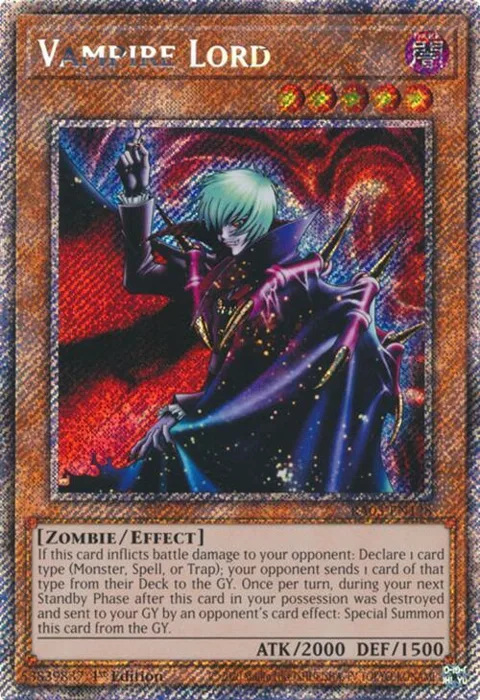 Vampire Lord Platinum Secret Rare RA03-EN128 Yu-Gi-Oh card from Quarter Century Bonanza
