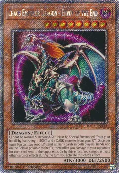 Chaos Emperor Dragon - Envoy of the End Platinum Secret Rare RA03-EN133 Yu-Gi-Oh card from Quarter Century Bonanza