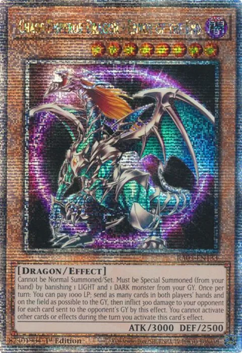 Chaos Emperor Dragon - Envoy of the End Quarter Century Secret Rare RA03-EN133 Yu-Gi-Oh card from Quarter Century Bonanza