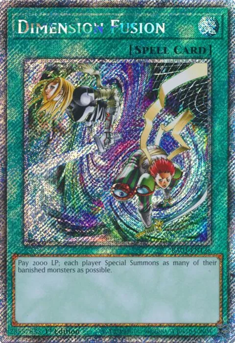 Dimension Fusion Platinum Secret Rare RA03-EN136 Yu-Gi-Oh card from Quarter Century Bonanza