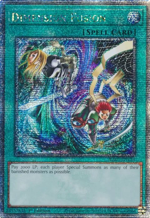 Dimension Fusion Quarter Century Secret Rare RA03-EN136 Yu-Gi-Oh card from Quarter Century Bonanza