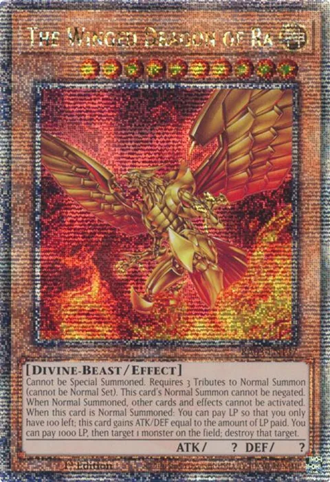 The Winged Dragon of Ra Quarter Century Secret Rare RA03-EN137 Yu-Gi-Oh card from Quarter Century Bonanza
