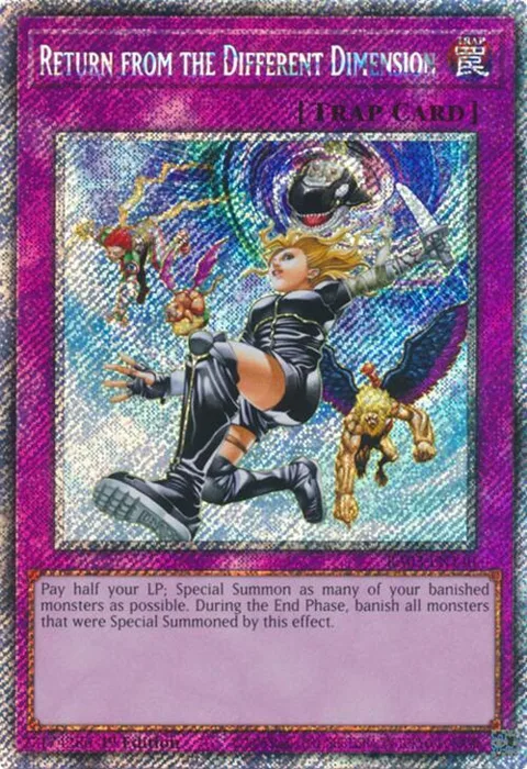 Return from the Different Dimension Platinum Secret Rare RA03-EN140 Yu-Gi-Oh card from Quarter Century Bonanza