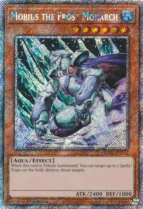 Mobius the Frost Monarch Platinum Secret Rare RA03-EN142 Yu-Gi-Oh card from Quarter Century Bonanza