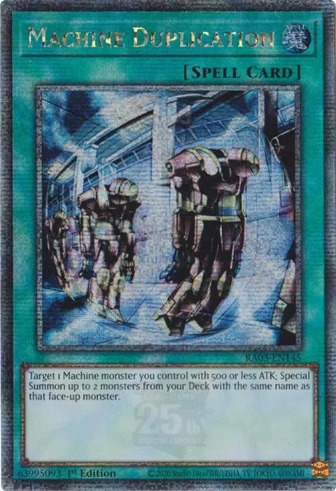 Machine Duplication Quarter Century Secret Rare RA03-EN145 Yu-Gi-Oh card from Quarter Century Bonanza