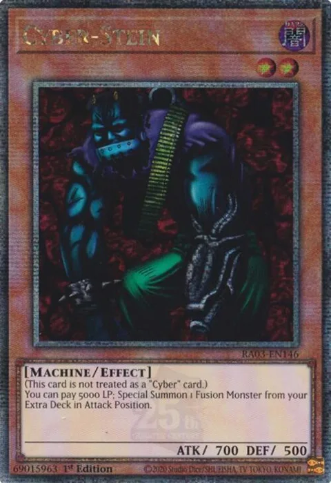 Cyber-Stein Quarter Century Secret Rare RA03-EN146 Yu-Gi-Oh card from Quarter Century Bonanza