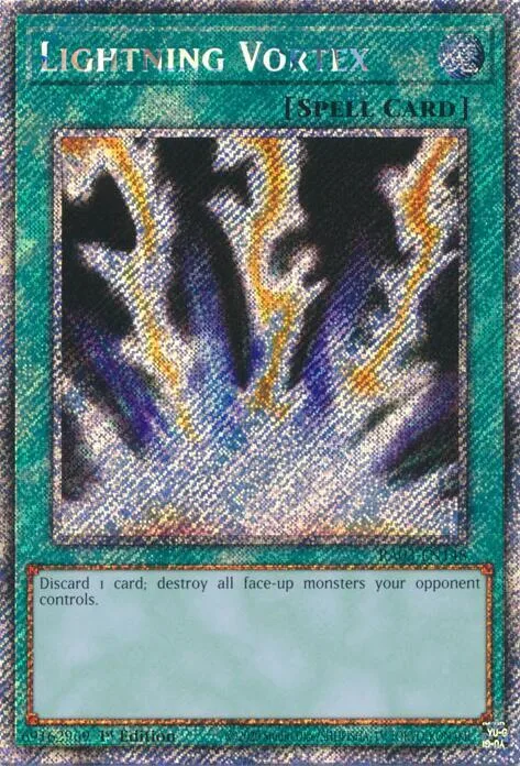 Lightning Vortex Platinum Secret Rare RA03-EN148 Yu-Gi-Oh card from Quarter Century Bonanza
