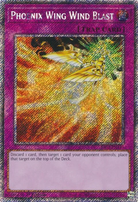Phoenix Wing Wind Blast Platinum Secret Rare RA03-EN149 Yu-Gi-Oh card from Quarter Century Bonanza