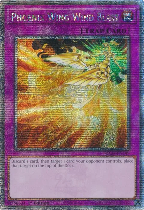 Phoenix Wing Wind Blast Quarter Century Secret Rare RA03-EN149 Yu-Gi-Oh card from Quarter Century Bonanza