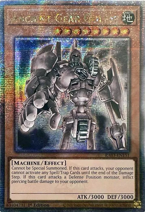 Ancient Gear Golem Quarter Century Secret Rare RA03-EN151 Yu-Gi-Oh card from Quarter Century Bonanza