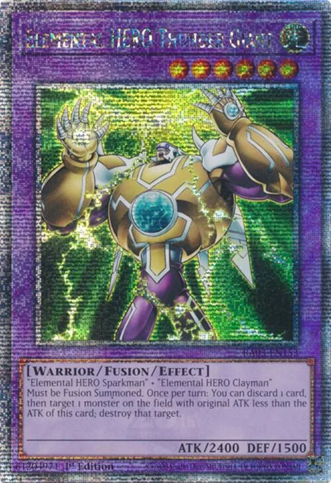 Elemental HERO Thunder Giant Quarter Century Secret Rare RA03-EN153 Yu-Gi-Oh card from Quarter Century Bonanza
