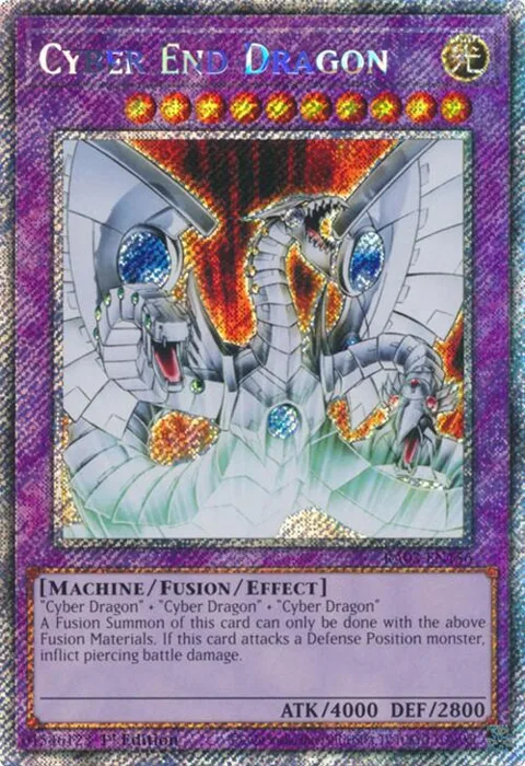 Cyber End Dragon Platinum Secret Rare RA03-EN156 Yu-Gi-Oh card from Quarter Century Bonanza
