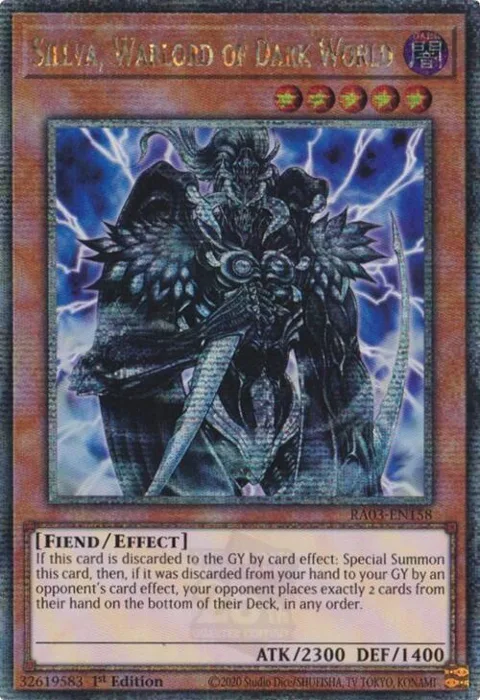 Sillva, Warlord of Dark World Quarter Century Secret Rare RA03-EN158 Yu-Gi-Oh card from Quarter Century Bonanza