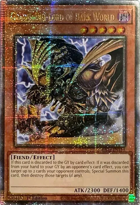 Goldd, Wu-Lord of Dark World Quarter Century Secret Rare RA03-EN159 Yu-Gi-Oh card from Quarter Century Bonanza