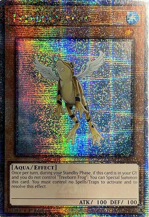 Treeborn Frog Quarter Century Secret Rare RA03-EN161 Yu-Gi-Oh card from Quarter Century Bonanza