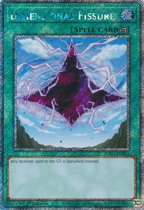 Dimensional Fissure Platinum Secret Rare RA03-EN163 Yu-Gi-Oh card from Quarter Century Bonanza