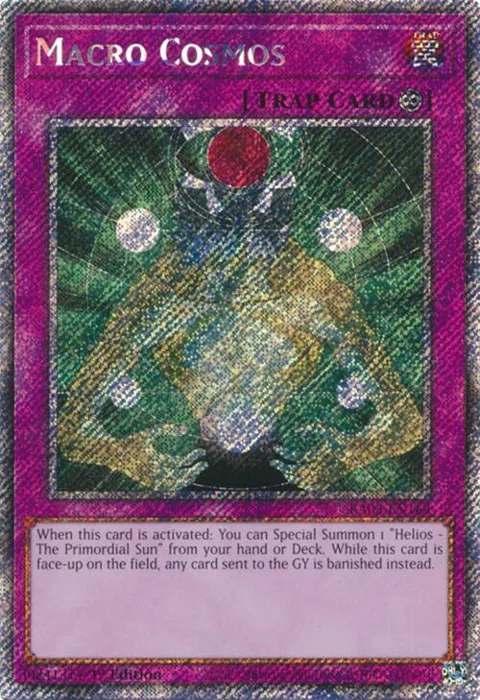 Macro Cosmos Platinum Secret Rare RA03-EN164 Yu-Gi-Oh card from Quarter Century Bonanza