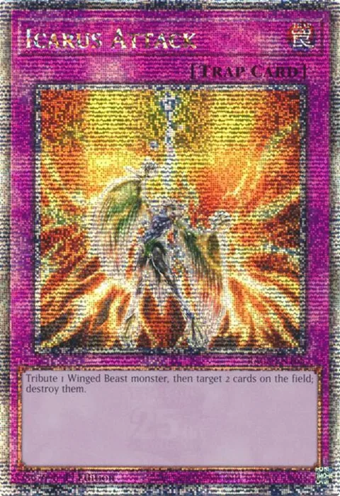 Icarus Attack Quarter Century Secret Rare RA03-EN165 Yu-Gi-Oh card from Quarter Century Bonanza