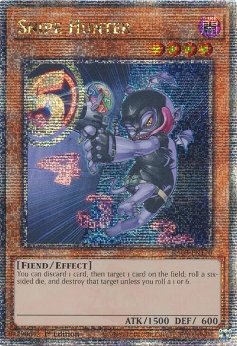 Snipe Hunter Quarter Century Secret Rare RA03-EN170 Yu-Gi-Oh card from Quarter Century Bonanza