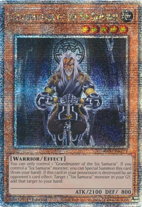 Grandmaster of the Six Samurai Quarter Century Secret Rare RA03-EN174 Yu-Gi-Oh card from Quarter Century Bonanza