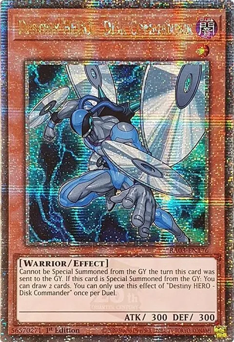 Destiny HERO - Disk Commander Quarter Century Secret Rare RA03-EN176 Yu-Gi-Oh card from Quarter Century Bonanza