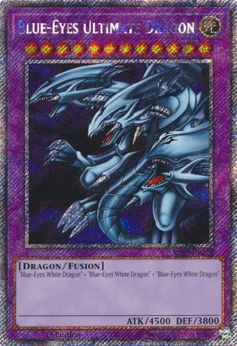Blue-Eyes Ultimate Dragon Platinum Secret Rare RA03-EN178 Yu-Gi-Oh card from Quarter Century Bonanza