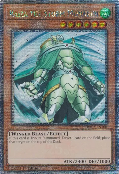 Raiza the Storm Monarch Quarter Century Secret Rare RA03-EN180 Yu-Gi-Oh card from Quarter Century Bonanza