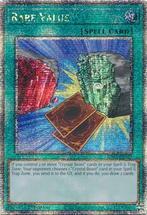 Rare Value Quarter Century Secret Rare RA03-EN182 Yu-Gi-Oh card from Quarter Century Bonanza
