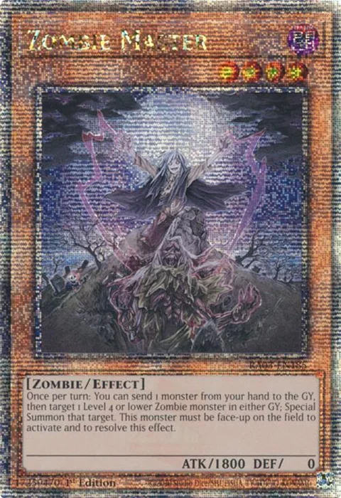 Zombie Master Quarter Century Secret Rare RA03-EN185 Yu-Gi-Oh card from Quarter Century Bonanza