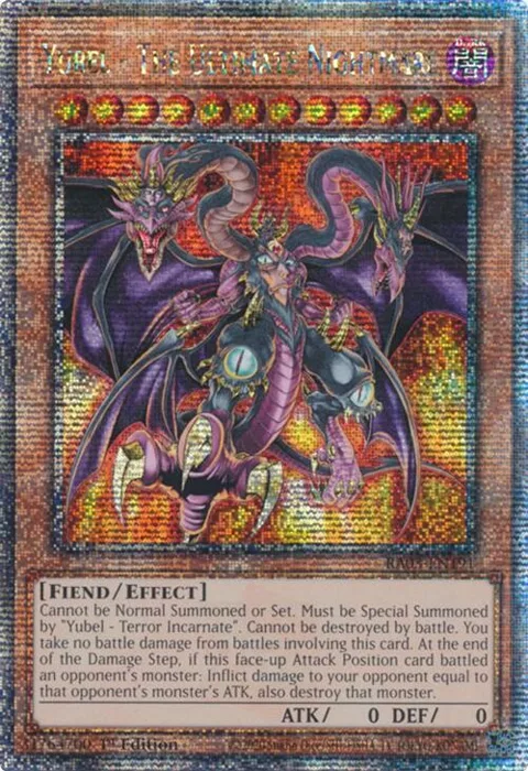 Yubel - The Ultimate Nightmare Quarter Century Secret Rare RA03-EN191 Yu-Gi-Oh card from Quarter Century Bonanza