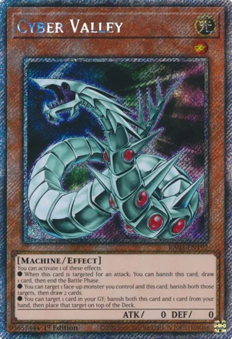 Cyber Valley Platinum Secret Rare RA03-EN192 Yu-Gi-Oh card from Quarter Century Bonanza