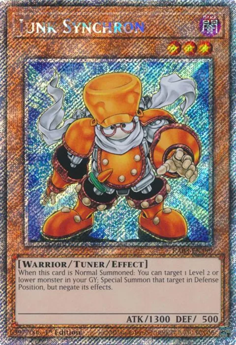 Junk Synchron Platinum Secret Rare RA03-EN199 Yu-Gi-Oh card from Quarter Century Bonanza