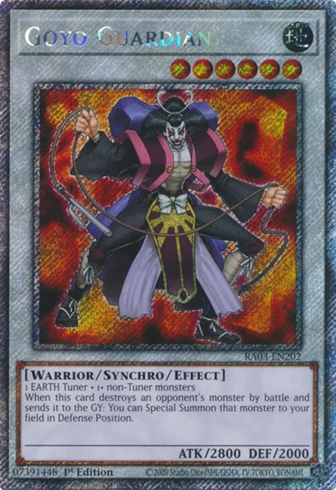 Goyo Guardian Platinum Secret Rare RA03-EN202 Yu-Gi-Oh card from Quarter Century Bonanza
