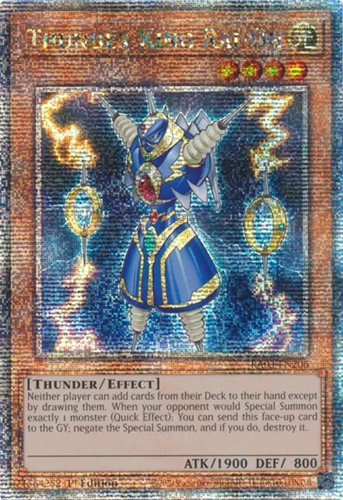 Thunder King Rai-Oh Quarter Century Secret Rare RA03-EN206 Yu-Gi-Oh card from Quarter Century Bonanza