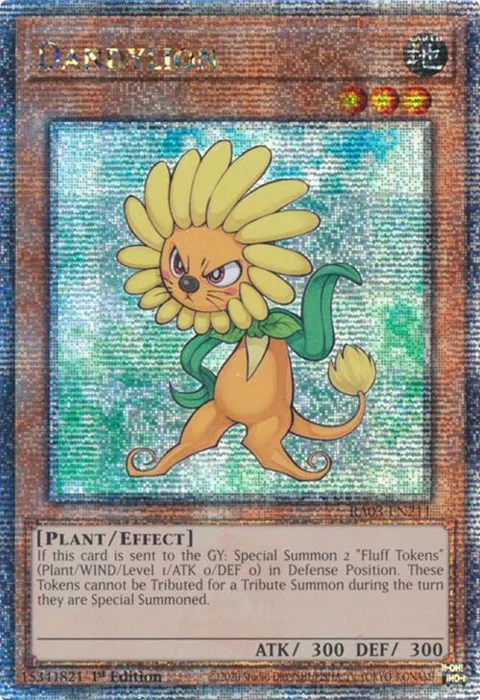 Dandylion Quarter Century Secret Rare RA03-EN211 Yu-Gi-Oh card from Quarter Century Bonanza