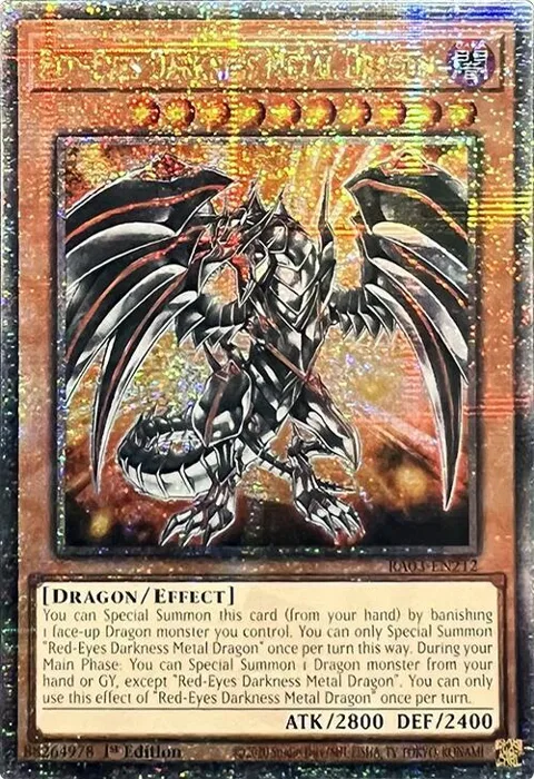 Red-Eyes Darkness Metal Dragon Quarter Century Secret Rare RA03-EN212 Yu-Gi-Oh card from Quarter Century Bonanza